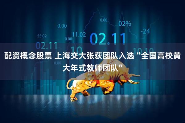 配资概念股票 上海交大张荻团队入选“全国高校黄大年式教师团队”